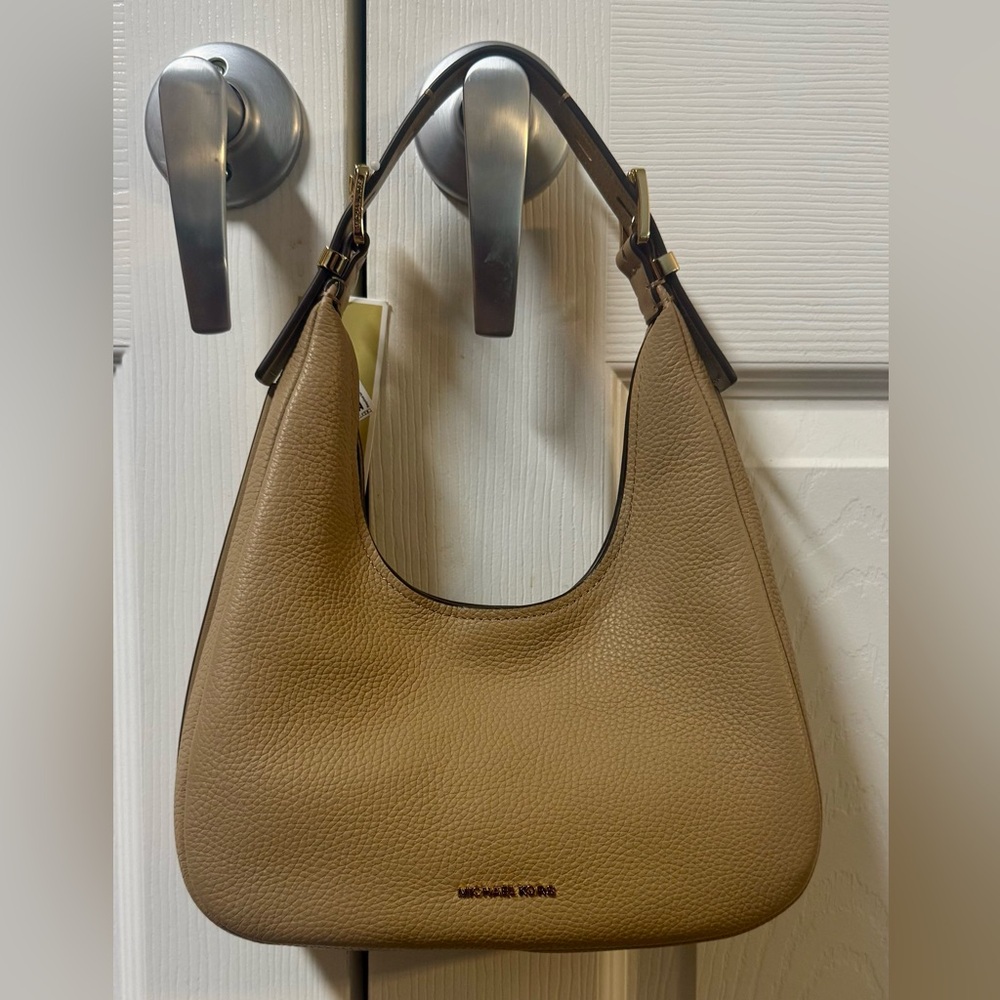Michael Kors Tan Leather Hobo Bag with Sophisticated Design